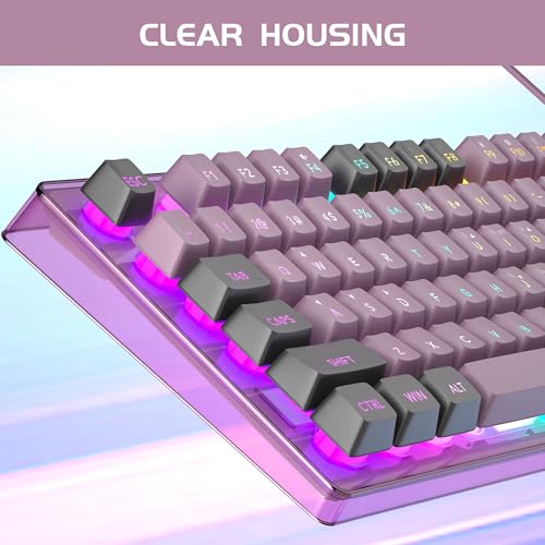 Image of Gaming Keyboard and Mouse Combo, K1 RGB LED Backlit Keyboard with 104 Keys, Gaming Keyboard for PC /Laptop (Currant)