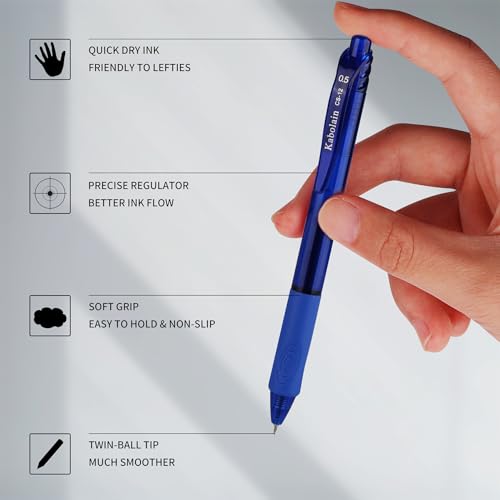 12 Pack de bolígrafos retráctiles 0.5mm negro, azul y rojo miniatura 4