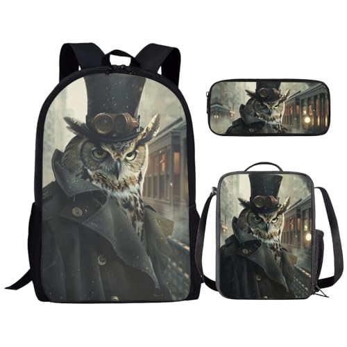 Sac à dos d'école léger 43 cm avec boîte à déjeuner pour élèves