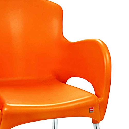 Image of Cello Xylo Chair Set Pack of 2 - Orange | Strong and Durable | Easy to Clean | Chair for Living Room, Bed Room, Kitchen, Office Room, Outdoor | 3 Years Warranty