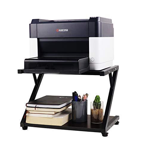 image for HUAWIND Printer Stand Wood with Metal Frame 2 Tiers with Storage Desk 