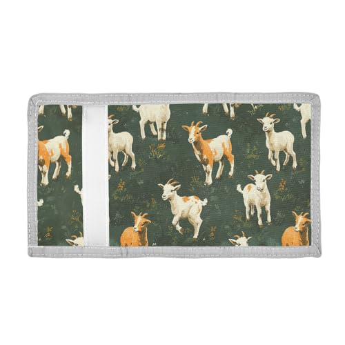 ALAZA Kids Wallets for Boys Girls Toddler Trifold Wallet Children Small Goat Grass with Zipper Coin Pocket2