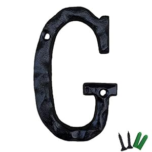 5 Inch High House Letters, Solid Cast Iron Home Address Letters, Perfect Matching Our 5.5 Inch House Numbers , Black…