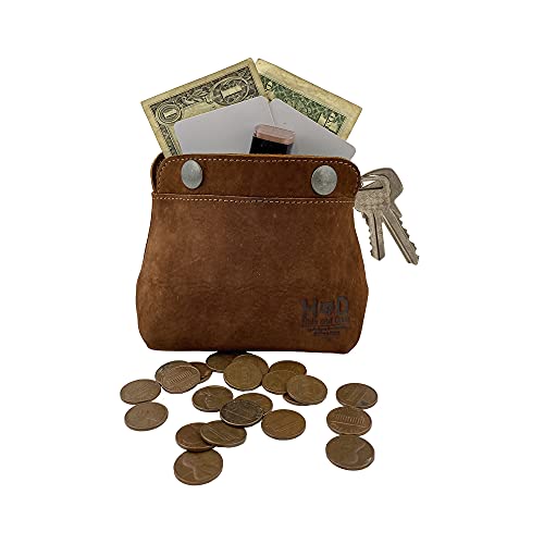 Hide & Drink, Leather Double Snap Pouch, Coin Purse, Cash & Card Holder, Cable Organizer, Makeup, Handmade Includes 101 Year Warranty (Swayze Suede)2