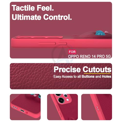 Image of AESTMO Back Case Cover for Oppo Reno 14 Pro 5G Back Cover | 3D Cat Cover | Leather Finish | Full Body Protection | Camera Protection Back Cover for Oppo Reno 14 Pro 5G (Pink)