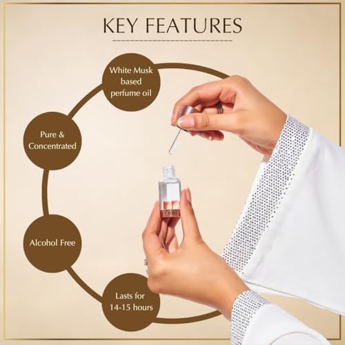 Image of Dukhni Misk Rijali Attar | Soft Silky White Musk | Authentic Arabic Fragrance Oil | 100% Pure, Alcohol-Free, Halal | 1 bottle x 6ml