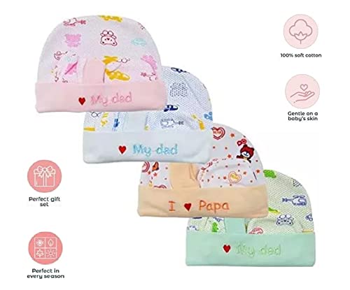 Image of Wavva Baby Mittens, Caps, Gloves and Booty Combo - Pair of 2 (Assorted Colours, 0-6 Months) | Unisex Booty Set, Durable, Cotton Gift Set | Multicoloured.