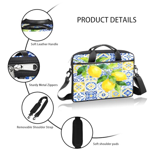 Bolso para portátil con diseño limón acuarela 15 pulgadas miniatura 4