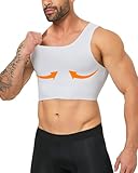 Compression Corest Chest Binder Slimming Tank Top for Hide GynecomastiaTransgender Tomboy Men Women (White, Small)