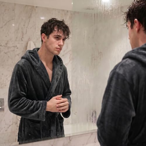 Image of U2SKIIN Mens Hooded Robe, Plush Robes for Men Long Fleece Bathrobe