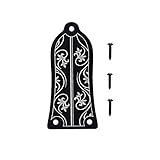 HEALLILY Guitar Truss Rod Cover GR34 Truss Rod Shape Case For Electric Guitar Les Paul Epiphone (Black)