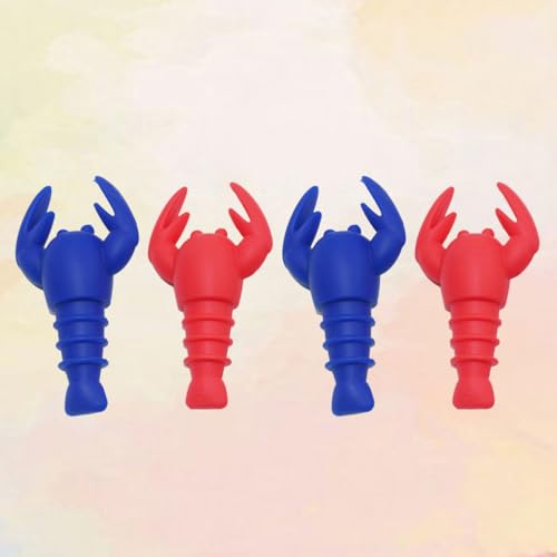 Tapones de silicona BETOOKY con forma de langosta para botellas de vino en bares, 4 unidades 4