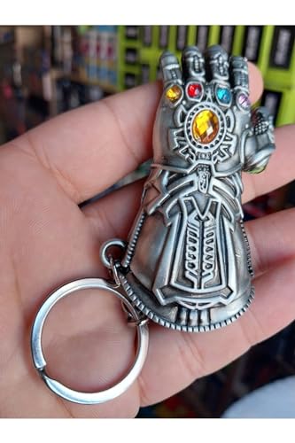 Image of Yaa Catchy Avengers Thanos hand with all Infinity Stone Gauntlet and Double-Bladed Sword KeyChain Key ring best Gift for (Thanos Lovers) Keychains