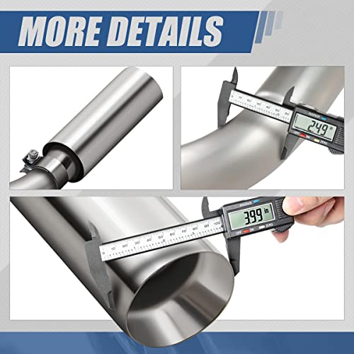 image for Auto Dynasty 4 inches Round Muffler Rolled Tip Catback Exhaust System 