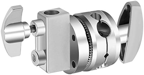 Neewer Multi Functional Heavy Duty 2.5-inch Grip Head Swivel Head Holder Mounting Adapter for Light Stand, Extension Boom Arm and Other Photographic Equipment with 1/2,1/4,3/8,5/8-inch Mount (Silver)