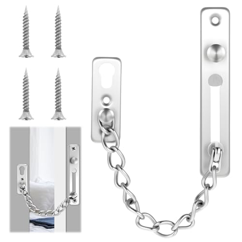 Die Diebstahlsicherungskette Chain Door Lock Türschutz Sicherheitsschloss Kettenschlösser Tür Sicherheitskette Kettenschloss für Innentüren Diebstahlsichere Sicherheitsschlösser mit 4 Schrauben