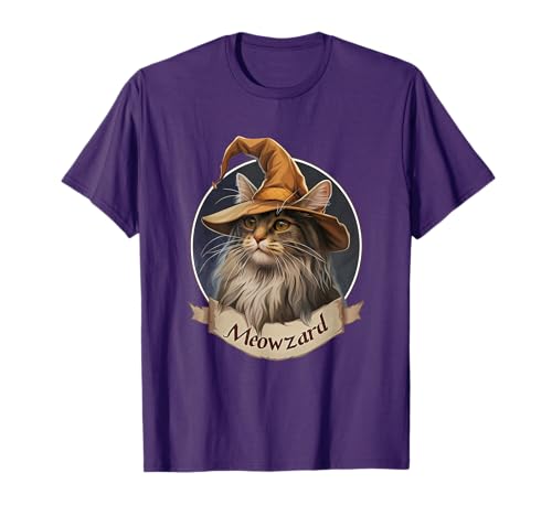 Magical Meowzard: Enchanting Halloween Wizard Cat T-Shirt for Men Women Kids