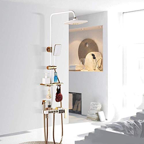 Sistema de ducha, columna de ducha con pantalla digital inteligente, juego de ducha moderno con pantalla LCD montado en pared miniatura 3