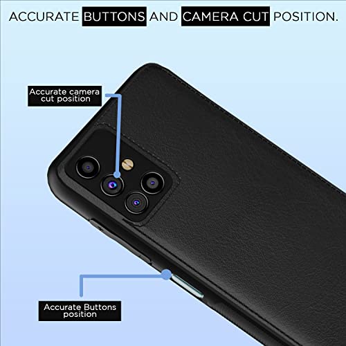 Image of Pikkme Samsung Galaxy M31s Back Cover | Pu Leather | Soft Touch | Raised Edges | Bumper Case for Samsung Galaxy M31s (Black)