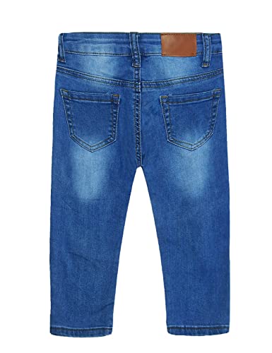 KIDSCOOL SPACE Girl Boy Jeans,Kid Elastic Band Inside Ripped Denim Pants2