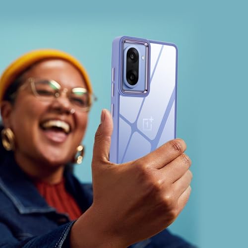 Image of A rtistque Frosted Translucent Back Cover Case for OnePlus Nord CE 5 5G | Chrome Ring Design | Premium Matte Finish | Shockproof TPU | Slim Protective Design | OnePlus Nord CE 5 Back Cover - Purple