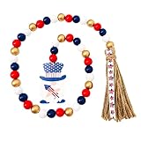 Alecony Artisanat en Bois Jour de l'Indépendance Décor à la Maison Tenture Murale Pendentif Jour de l'Indépendance Plateau Décor Pays Produits ménagers Décor en Grande Assiette Carton (E, One Size)
