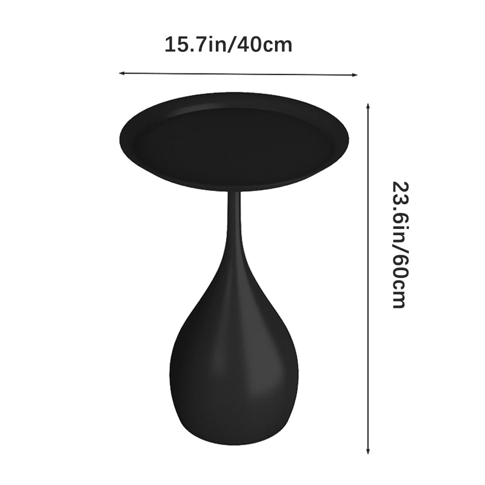 Small End Table Round Side Tables Living Room, Metal Coffee Accent Table | Boho Decor Drink Table, Modern Bedside Nightstand for Bedroom, Mid Century Sofa Table for Couch Outdoor Patio Yard Balcony