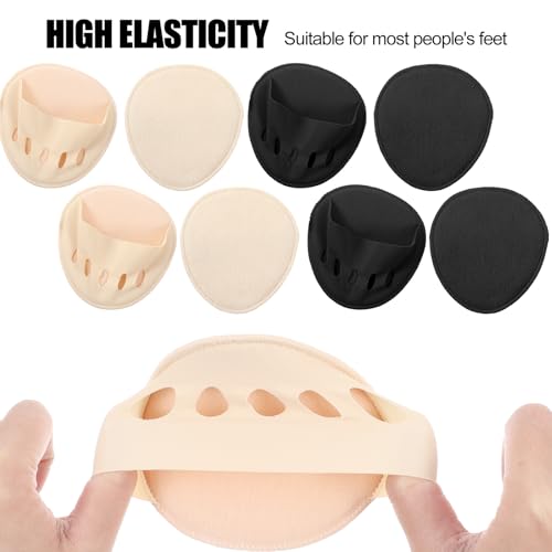 8 Pairs Women's Toe Cover with Padding Toe Toppers No Show Liner Half Socks Seamles Non Slip Grip Hidden Cotton Toes Socks for Mules4