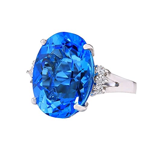 Bague saphir topaze réglable, le cadeau romantique idéal pour elle