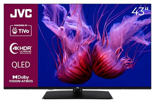 JVC QLED Fernseher 43 Zoll Smart TV powered by TiVo (4K UHD, HDR Dolby Vision, Dolby Atmos, Triple-Tuner, 6 Monate HD+ inkl.) LT-43VUQ3455