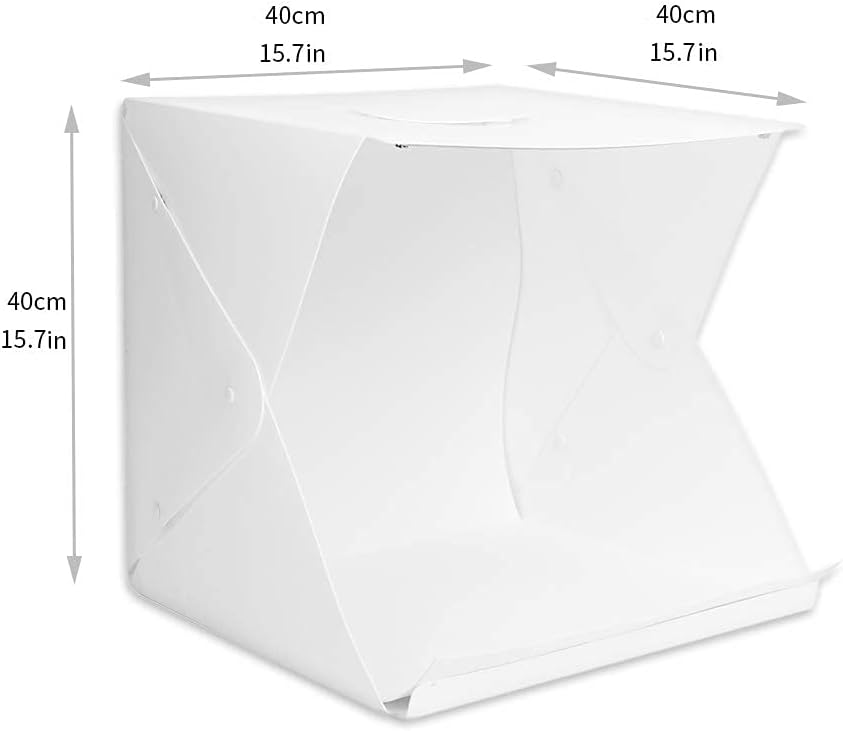 Holiday Deals 🛒 Meking 16 x 16 inch Portable LED Light Photo Studio Box 2.5w 5500K Lighting with 4pcs Backdrop for Product Photography Table Top Shooting Tent Mini Photo Studio Photo Box with Lights