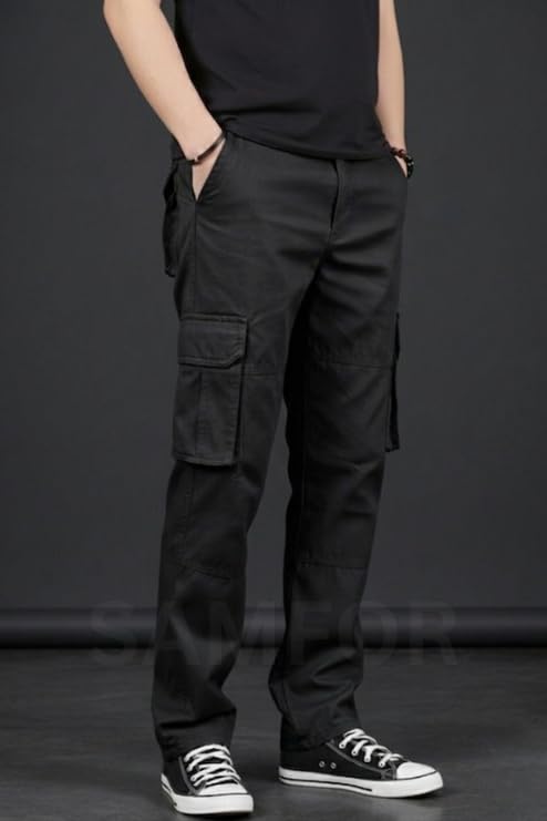 Image of Samfor Cargo Pant for Men - Cotton Cargo for man, Multi-Pocket Design for Outdoor, Work Wear & Casual Trouser