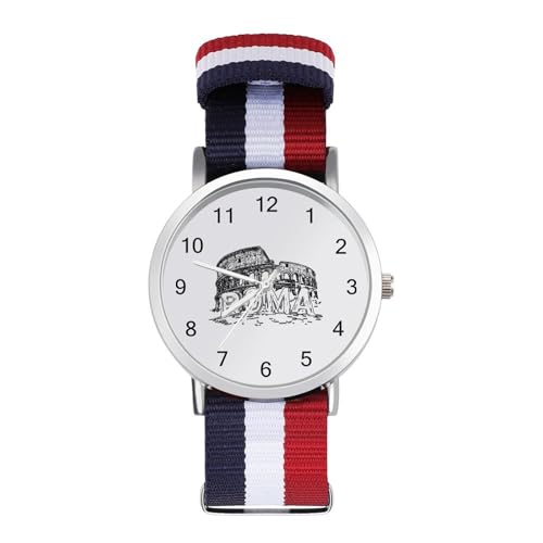 Vintage Roman Architecture Funny Wrist Watches for Men Women Fashion Graphic Watch for Work Workout