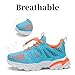 Xingfujie Kids Sneakers for Girls Running Shoes Athletic Cushion Boys Tennis Shoes Fashion Sturdy Sports Blue and Orange Size 5 Big Kid