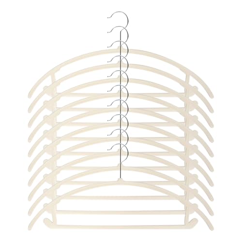 Iouyjiu Perchas para Ropa | 10 Unidades Perchas de Terciopelo Extra Resistente con Rotación 360 Grados | Ganchos para Colgar en Puerta de Armario para Traje Abrigo Pantalón Suéter Camisa | Organizador
