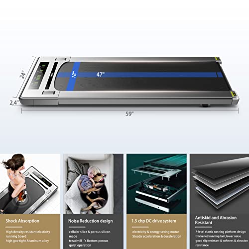 Rhythm Fun Treadmill Under Desk Treadmill Folding Portable Walking Treadmill With Wide Tread Belt Super Slim Mini Quiet Slow Running Treadmill With Smart Remote And Workout App For Home And Office #TOP6
