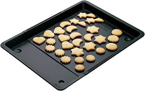 ZENKER Rozszerzona blacha do pieczenia, Rustider do pieczenia, blacha do pieczenia ciastek lub ramię cygańskie ze stali nieprzywierającej Teflon, 1 szt., 37-52x33x3cm