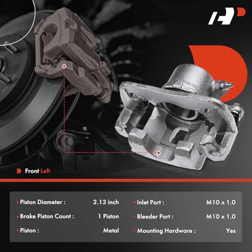 A-Premium Disc Brake Caliper Assembly with Bracket Compatible with Select Chevy, Suzuki and Geo Models - Tracker 1998, Sidekick 1991-1998, Tracker 1996-1997, 1.6L - Front Left Driver Side by A-premium - Image 2
