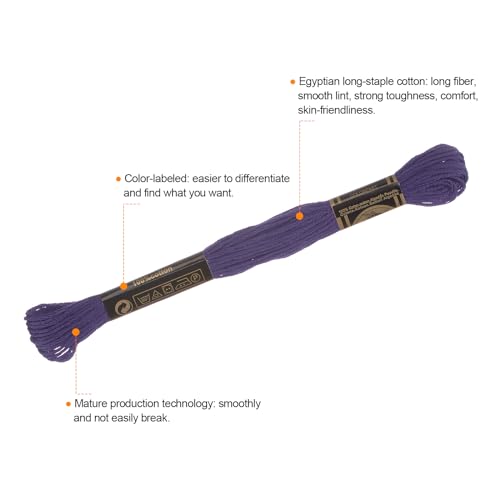 Image of HARFINGTON 12 Skeins Embroidery Floss 8.75yds(8m) Egyptian Long-Staple Cotton Cross Stitch Thread for Sewing DIY Bracelet Yarn String and Crafts, Medium Violet(6029)