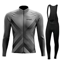 FFFF & OLFEH Winter Radbekleidung Set - Fleece Trikot & Hose Mit Gel Polster
