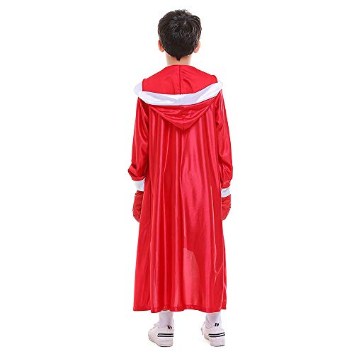 DLSNZ Kids Boxing Costume with Hooded Boxer Robe Halloween Cosplay Role Play Boxing Uniform (Red, Large) by DLSNZ - Used condition - Image 3