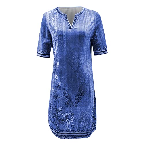OIOLOYJM Plus Size Summer Dresses for Women 2025 Plus Size Dresses for Curvy Women 3/4 Sleeve Casual Boho Kaftan Dresses