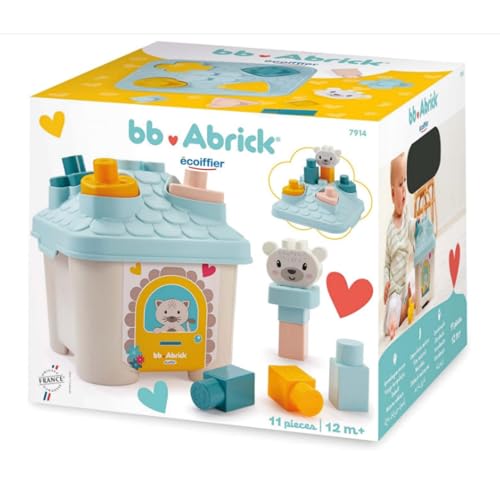 Ecoiffier BB Abrick House Shape Sorter11-Piece Shape Matching Toy for Toddlers Aged 12+ Months Educational Montessori Toy for Hand-Eye Coordination - Image 2