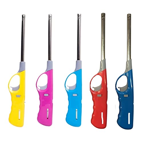 Blissify Lighters & Fire Starters (Pack Of 5) - BBQ Lighter for Outdoor Camping - Refillable Safety Gas Lighter for Homes, Kitchens - Fire Lighter Accessories (B-0483-5)