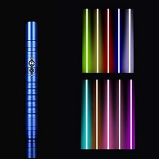 YANYUESHOP Espada Luminosa Mango de Metal 11 Iluminación Luminosa Que Cambia de Color, Accesorios de Regalo de Juguete para Adultos para niños, Sable de luz con Efecto de vibración de Sonido (Azul)
