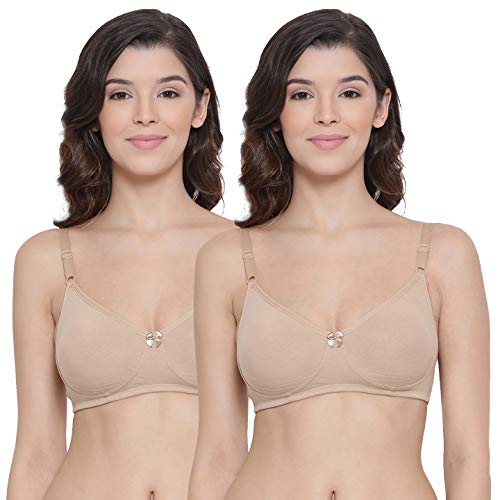 Image of Lyra Women's Moulded Encircled Bra(513) Pack of 2 White & Black,30B