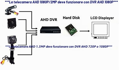 CCTV HD 1080P 2MP mini telecamera di sicurezza proiettile 3.6mm 90degree 4-in-1 TVI/CVI/AHD/960H mini telecamera resistente alle intemperie di sorveglianza, per 1080P 4-in-1 TVI/AHD/CVI/CVBS/960H DVR