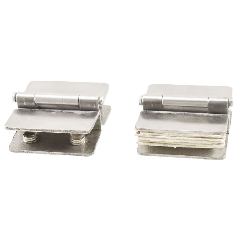Uxcell Hardware Glass to Glass Door Double Clamp Shower Hinges, 2-Piece
