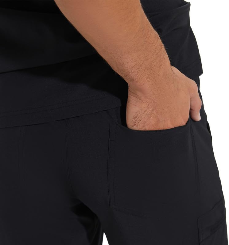Scrub Pants for Men - Slim Jogger Pants with 5 Pockets, Yoga Waistband, Anti-Wrinkle Scrubs for Men Cozy Scrubs - Image 5