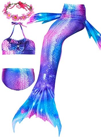 Girl's Mermaid Tail Swimsuit For Swimming Bikini Set Sea-Maid Bathingsuit